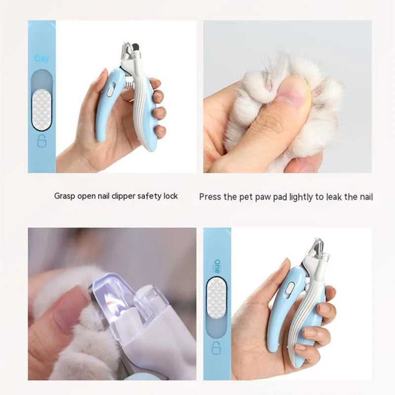 Pet Nail Clippers Dog Cat Nail Trimmer Labor-Saving Nail Clipper Convenient LED Electric Nail Grinder Dog Grooming Supplies