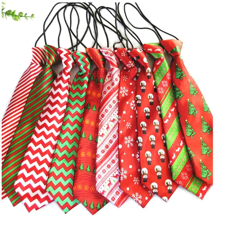 30Pc/Lot Christmas Holiday Large Dog Neckties for Big Pet Dogs Ties Supplies Neckties Dog Grooming Supplies Y101801