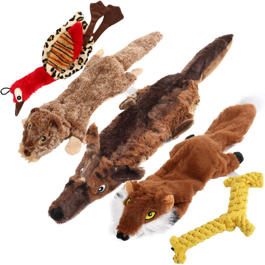 5 Dog Squeaky Toys for Small Dog, No Stuffing