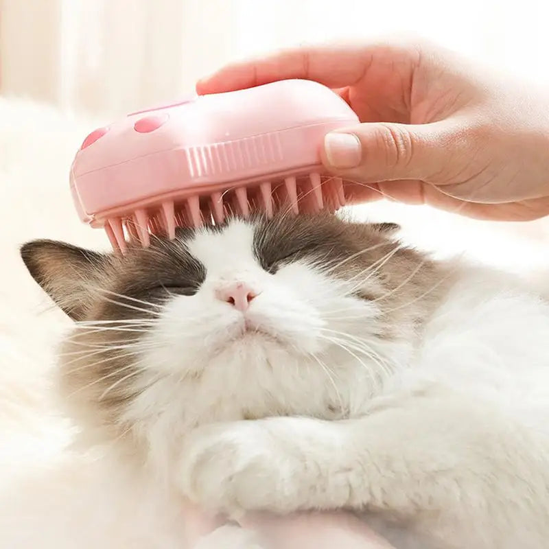 Pet Spray Comb Cute Paw Shape Steaming Spray Massaging Comb Flyaway Hair Prevention Cat Grooming Brush Dog Grooming Supplies