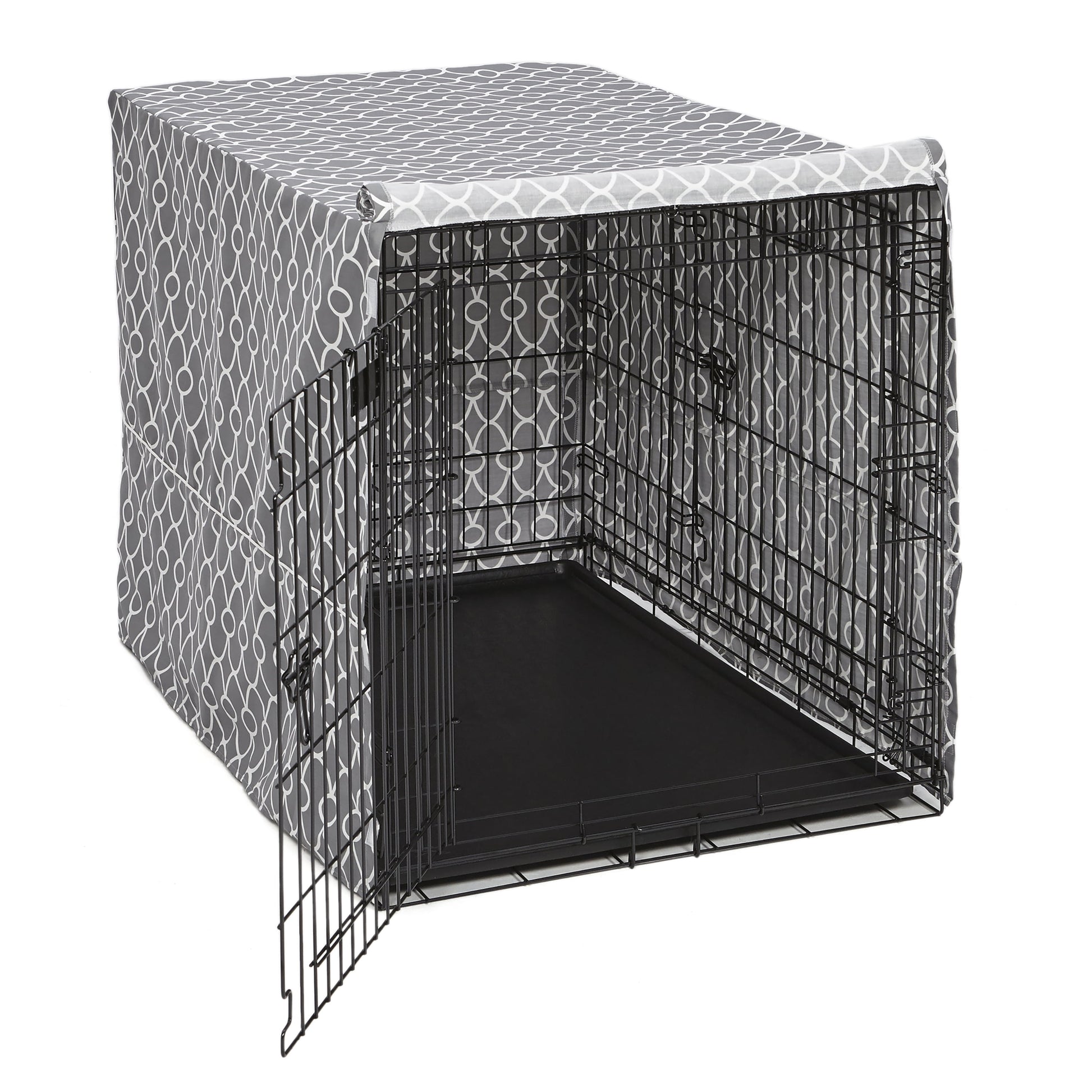 Midwest Dog Crate Cover, Gray Geometric Pattern, 42"