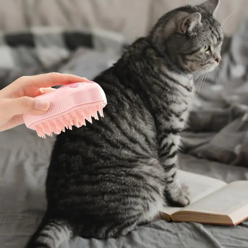 Pet Spray Comb Cute Paw Shape Steaming Spray Massaging Comb Flyaway Hair Prevention Cat Grooming Brush Dog Grooming Supplies